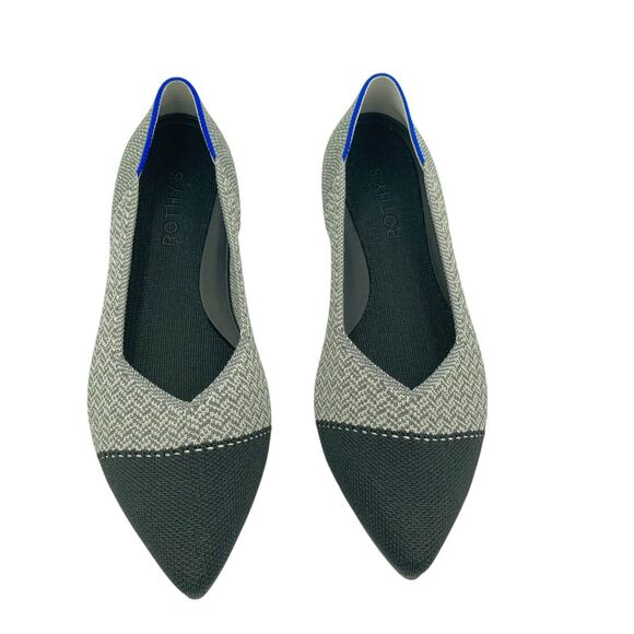 Rothy's The Point Grey Mist Captoe US Size 7 Womens Ballet Flat Slip On Shoes - Picture 1 of 11